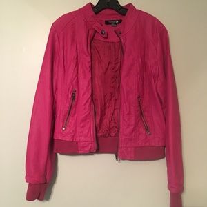 Magenta PLeatherJacket